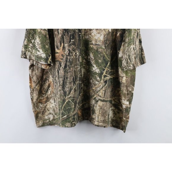 Vintage Cabelas Mens 2XL Boxy Fit Woodlands Camouflage Short Sleeve T-Shirt - Picture 3 of 7